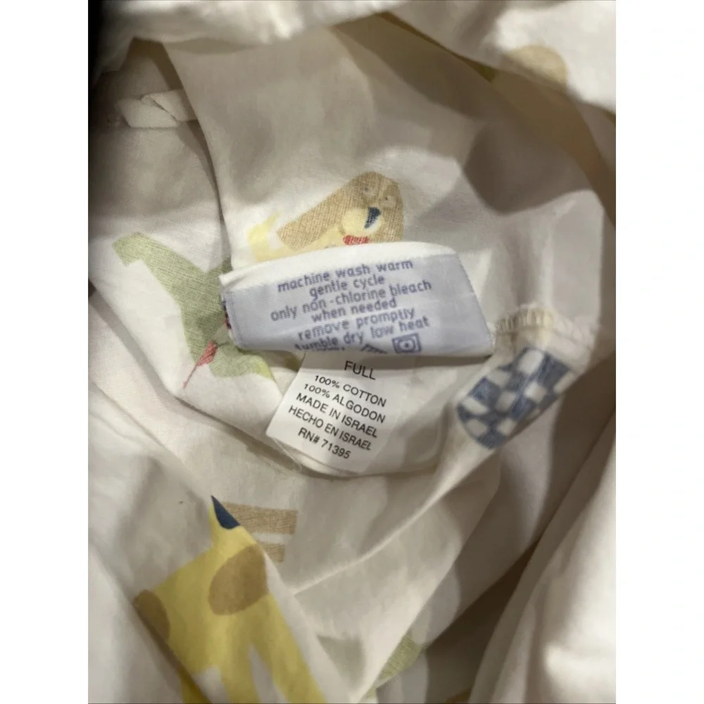 Pottery Barn Kids Dog puppy FULL‎ duvet cover With Gingham Shams